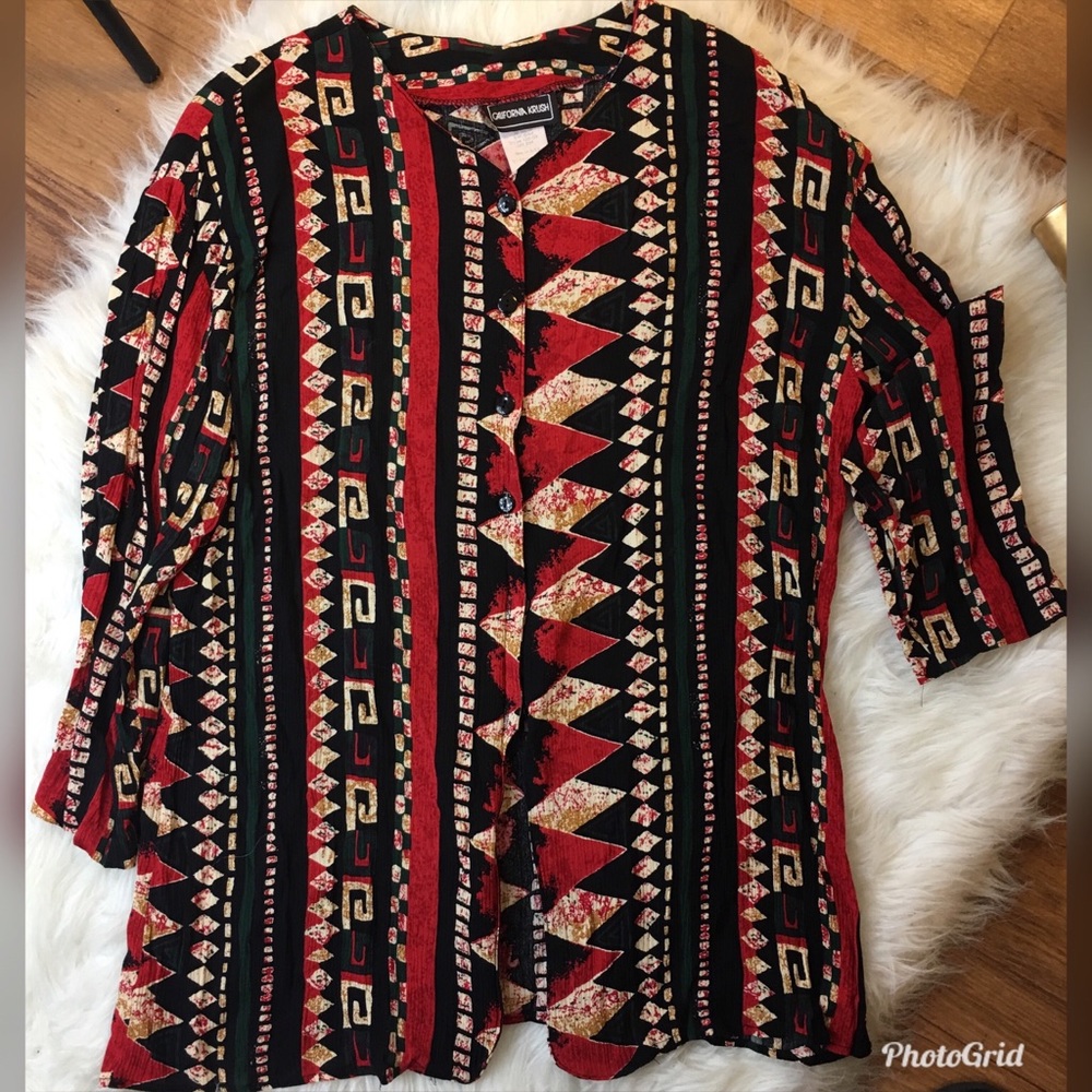 Vintage CA Krush Patterned Button up shirt
